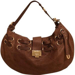 JIMMY CHOO Leather Hobo Shoulder Bag